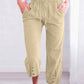Women's Fashion Casual Drawstring Cropped Pants