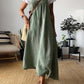 Women's Casual Sling Contrast Color Cotton and Linen Sleeveless Dress