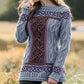 Women's Irish Celtic Knotted Contrast Jacquard Sweater