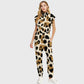 Women's High Neck 4-Pocket Sleeveless Print Scrub Jumpsuit