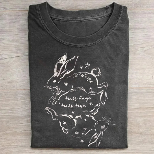 Half Rage Half Hope Rage Resistance Rabbit T-shirt