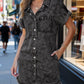 Limited time sale🔥Women's Button Down Frayed Hem Denim Shirt Dresses