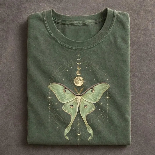 Luna Moth Moon Phase Celestial Sacred Geometry T-shirt