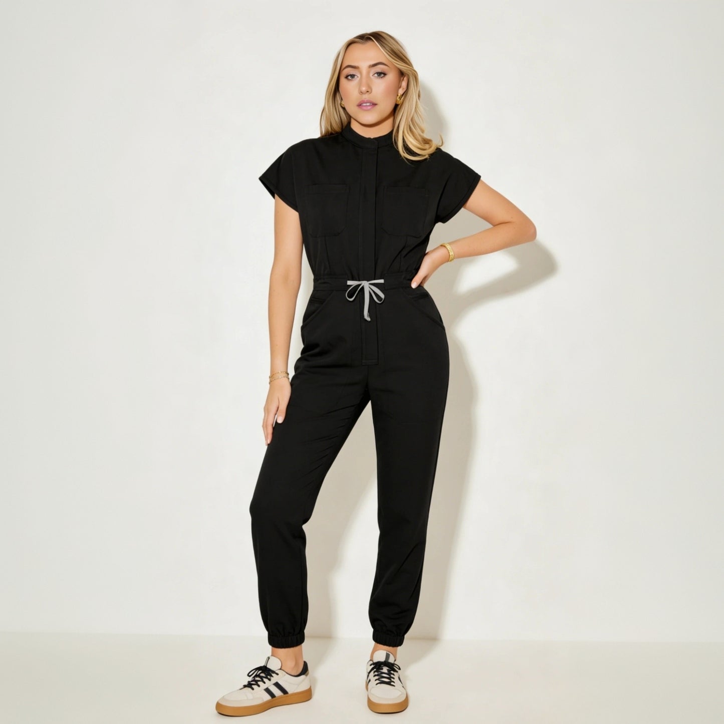 Women's Slim Fit 8-Pocket Jogger Scrub Jumpsuit