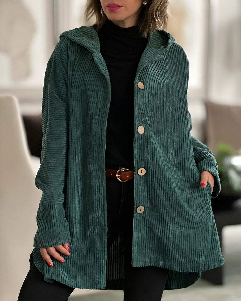 Corduroy Casual Hooded Jacket（Buy 2 Free Shipping）