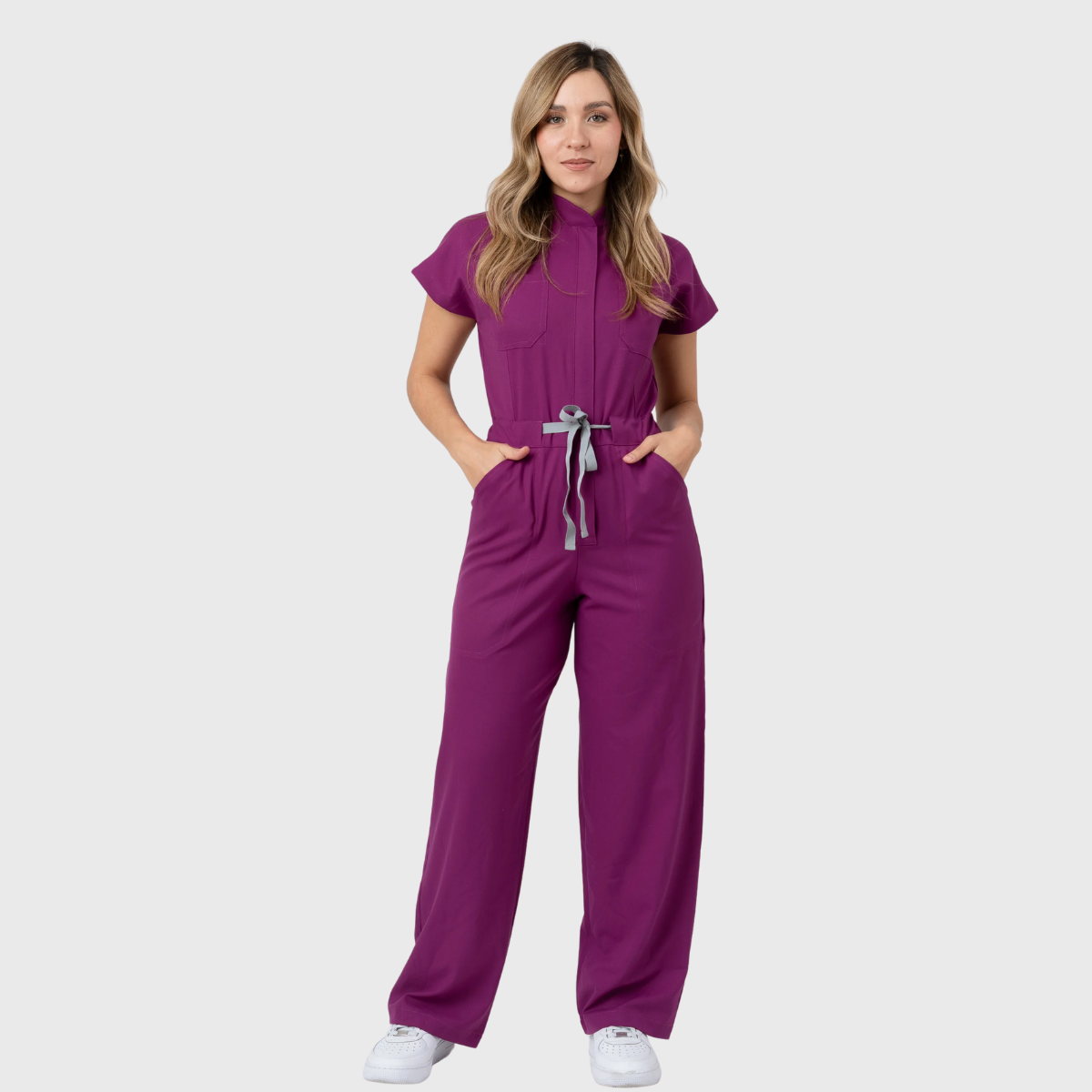 Women's 4-Pocket Loose Fit Scrub Jumpsuit Jog009