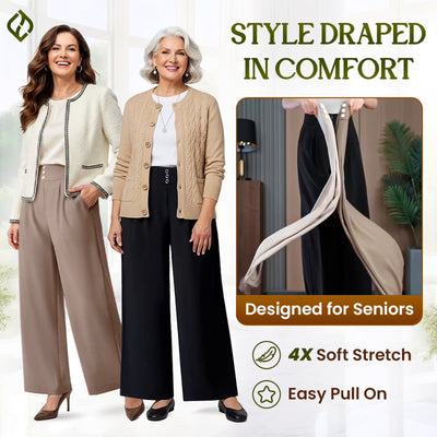 EllaFlow - LAST DAY SALE 49% OFF Soft Flowy High-Waist Pull-On Wide-Leg Pants