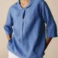 Women's casual versatile three-quarter sleeve loose lapel shirt