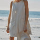 Women's Casual Round Neck Loose Sleeveless Pocket Short Jumpsuit