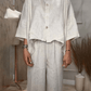 Women'S Casual Single-Breasted Shirt + Characteristic Elastic Waist Wide-Leg Pants Suit