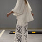 Fashion Personality Design Printed Top & Wide Leg Pants Two-Piece Set