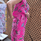 Women'S Slim Fit Casual Printed Pocket Dress