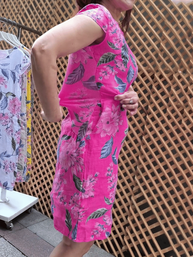 Women'S Slim Fit Casual Printed Pocket Dress