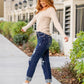 Tummy Control Distressed Cuffed Boyfriend Jeans (Buy 2 Free Shipping)