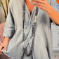 Women'S Casual V-Neck Twisted Cotton And Linen Two-Piece Suit
