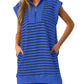 Limited time sale🔥Women's Striped Casual Zipper Cap Sleeve Mini Dress