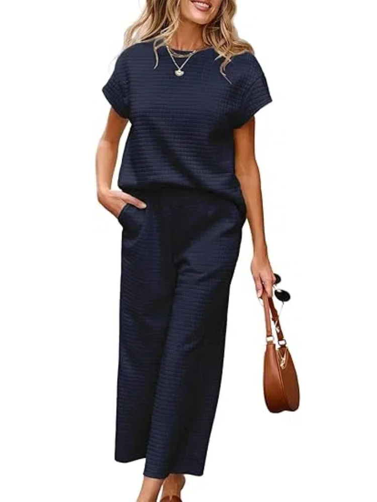 Women's Casual Textured Tops and Wide Leg Pants Lounge Sets (Buy 2 Free Shipping)