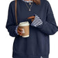 Women's Fake Two Piece Layered Crewneck Sweatshirt