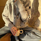 Grey Bandana Patterned Cardigan