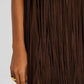 Halter-Style Tassels Faux Suede Mini Dress