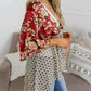 ✨Women's Floral Kimono Ruffle Sleeve Tie Cardigans Flowy Boho Loose Cover Ups