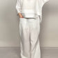 Women'S Casual Solid Color Irregular Cotton And Linen Suit