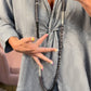 Women'S Casual V-Neck Twisted Cotton And Linen Two-Piece Suit