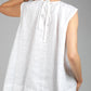 Women'S Casual Solid Color Cotton And Linen Loose Top