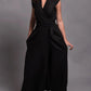 Women's Casual Solid Color Wrap Harem Jumpsuit