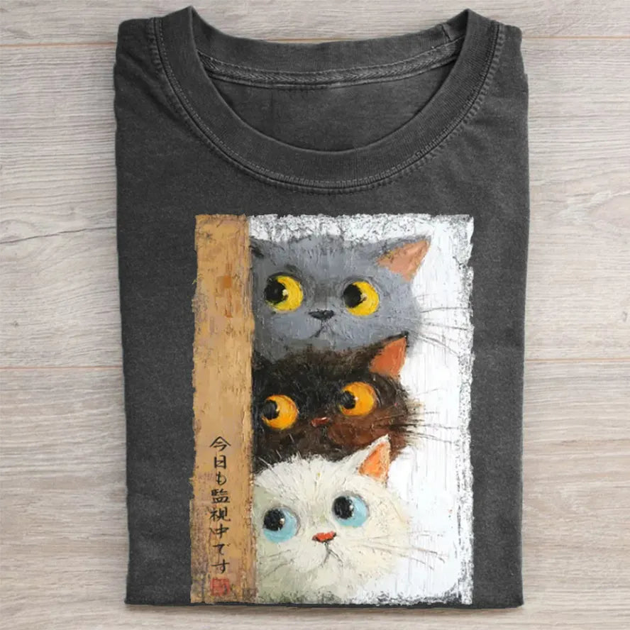 Three Cute Cats Watch You T-Shirt