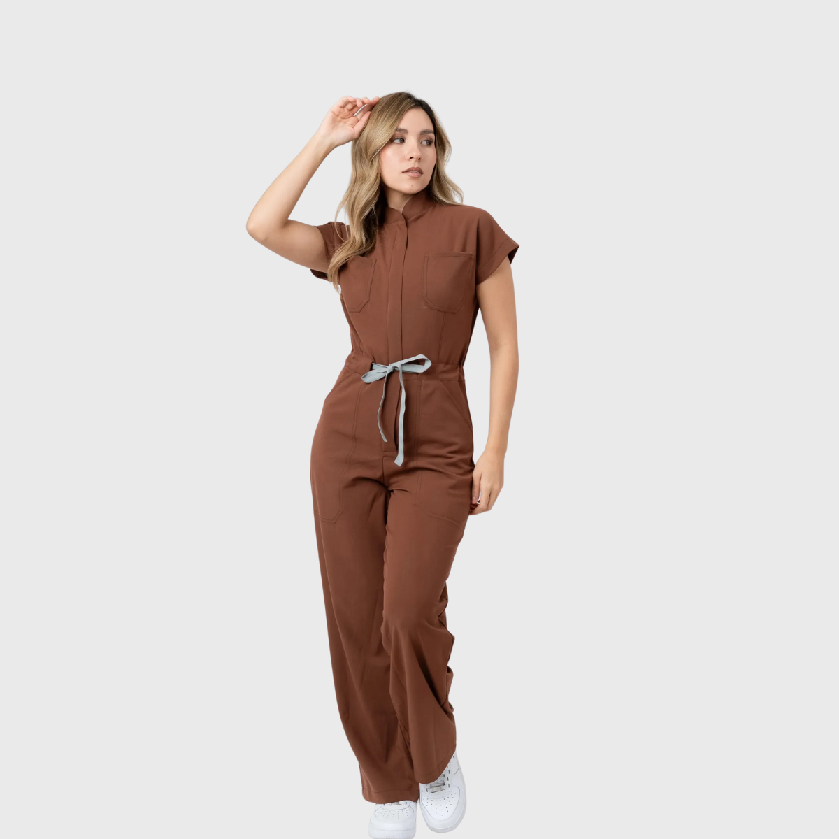 Women's 4-Pocket Loose Fit Scrub Jumpsuit Jog009
