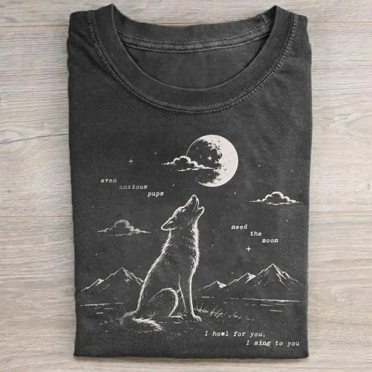 Retro Wolf Moon T-shirt