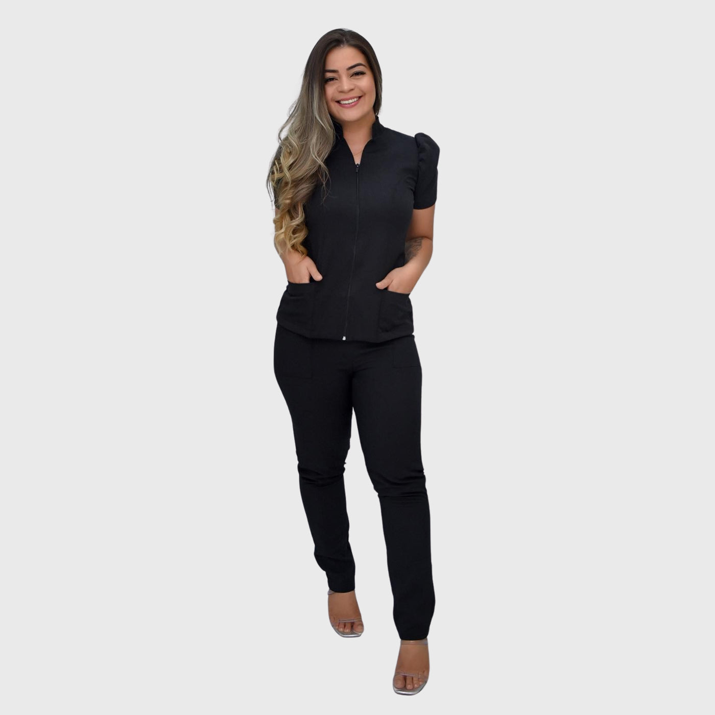 Women's Fashion Straight Leg Slim Fit Scrub Pants