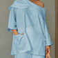 Women's Casual Solid Color Long Sleeve Cotton and Linen Top