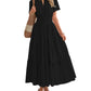 Limited time sale🔥Women's Lightweight Short Sleeve V Neck Elastic Waist Dresses