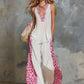Chiffon V-neck Sleeveless Leopard Print Top And Pants Set