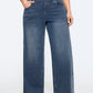 Stretchy Pull-On Wide-Leg Knit Jeans