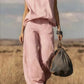 Women's Denim Co-Ord Set - Sleeveless Mock Neck Top & Wide Leg Jeans