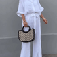 Women'S Casual Single-Breasted Shirt + Characteristic Strappy Wide-Leg Pants Suit