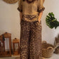 Women'S Leopard Print Top And Pants Set