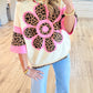 Ivory and Pink Leopard Flower Top