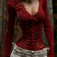 Women's Vintage Halloween Pattern Rose Linen Blend Art T-shirt