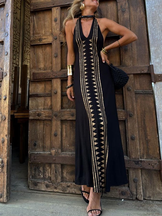 Women's Casual Geometric Sleeveless Dress