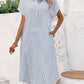 Women's Casual Lapel Short Sleeve Striped Print Short Sleeve Dress