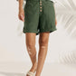 Women's cotton and linen casual shorts