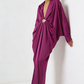 Magenta Satin Neck Maxi Dress in Satin