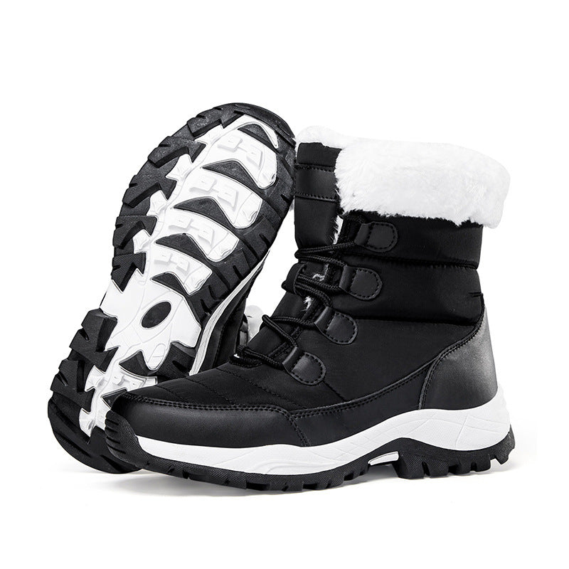 Rakkiss Women's Thermal Winter Hiking Boots - High-Cut Fleece Lined Snow Boots (Pink, White & Black - US 5-10)