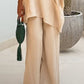 Women's Casual Solid Color Cotton and Linen Elastic Waist Wide Leg Pants