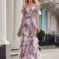 Cold Shoulder Floral Tiered Maxi Dress