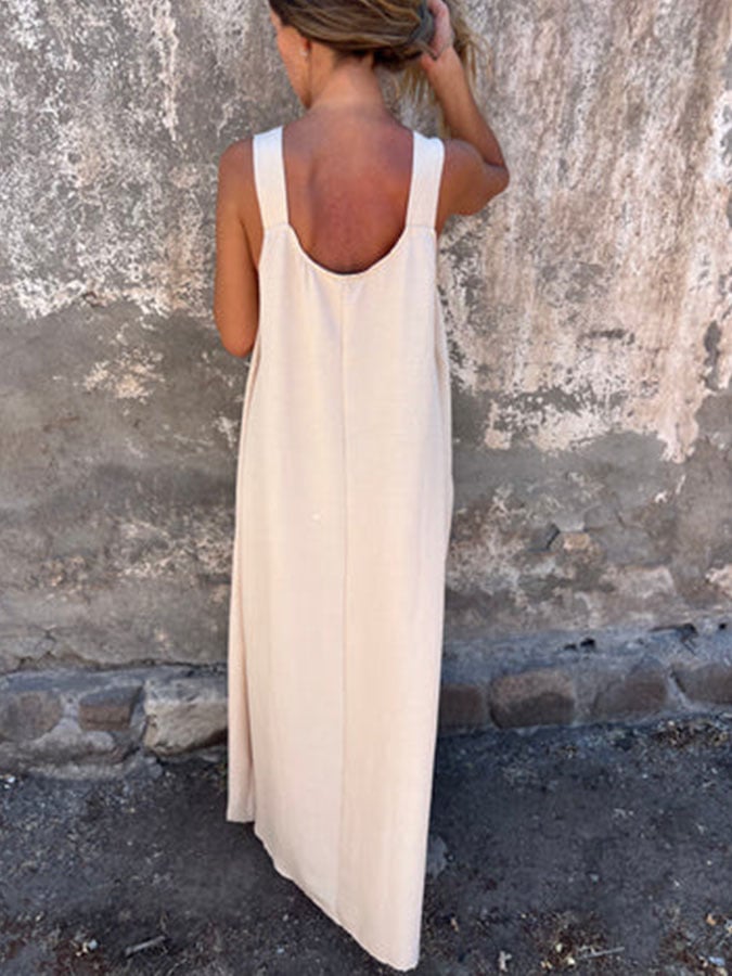 Women's Casual Solid Color Floral Dress